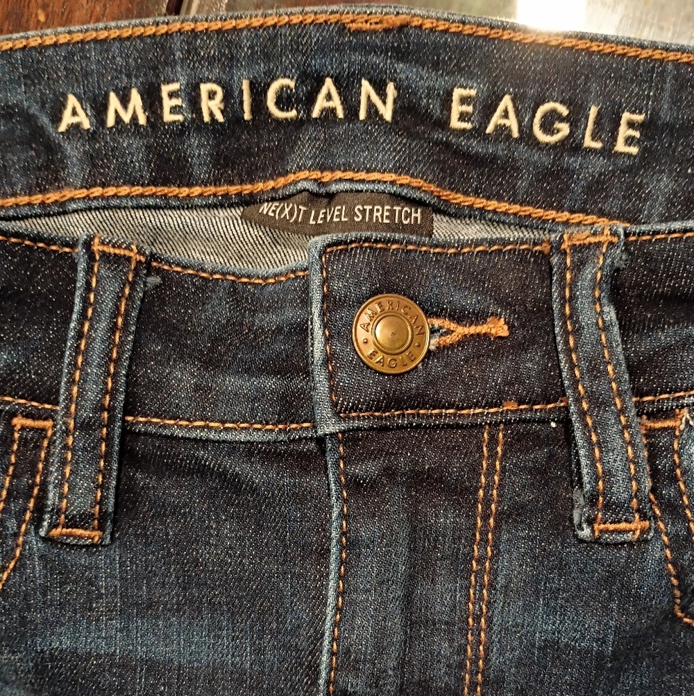 American Eagle Dark Wash Super High Rise Skinny Jeans